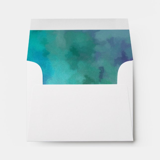 Enveloppes Couleurs Cool RSVP Aqua bleu violet blanc (Dos (Bas))