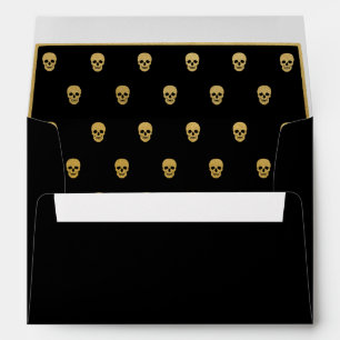 Enveloppes Crâne à huile d'or.  Tout noir
