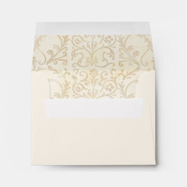 Enveloppes Crème damassée et Mariage beige (Dos (Bas))