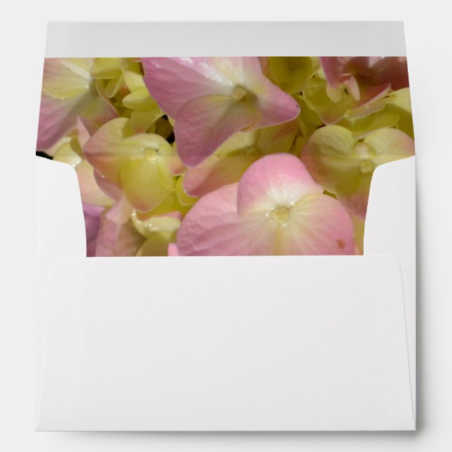 Enveloppes Crème rose Hydrangeas jaune rose vert floral (Dos (Bas))