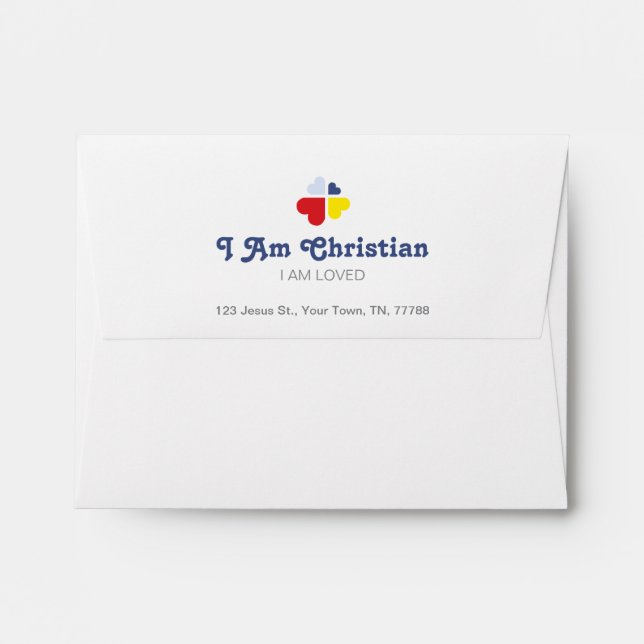 Enveloppes Croix des coeurs (Dos (Haut rabat))