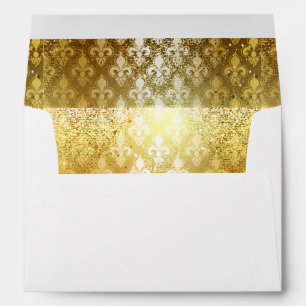 Enveloppes Cru, or, fleur de lis, antiquité, cru, chic,