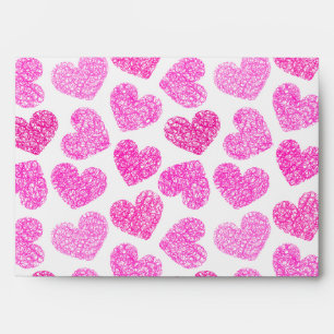 Enveloppes Cute rose Doodled Heart Valentine's Day Motif