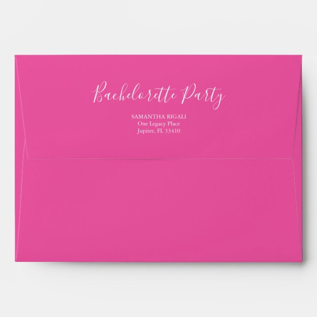 Enveloppes d'adresse de retour Bachelorette rose (Dos (Haut rabat))