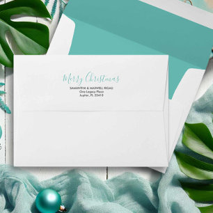 Enveloppes d'adresse de retour bleu turquoise
