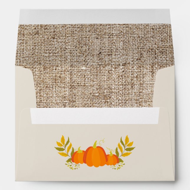 Enveloppes d'adresse de retour Citrouille Burlap A (Dos (Bas))