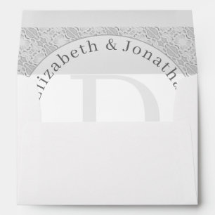 Enveloppes d'adresse de retour de dentelle blanche