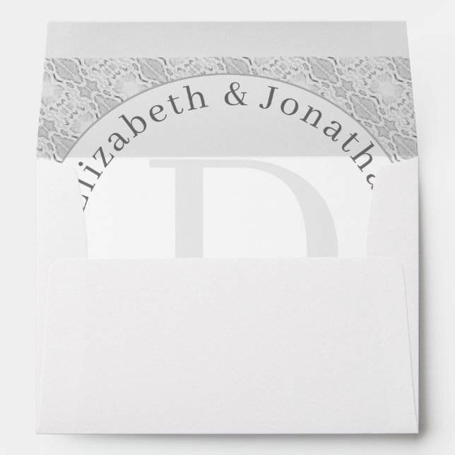 Enveloppes d'adresse de retour de dentelle blanche (Dos (Bas))