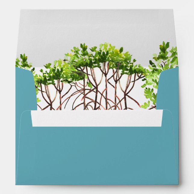 Enveloppes d'adresse de retour tropicale Turquoise (Dos (Bas))