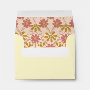 Enveloppes d'adresses Floral Daisy Pink Gold