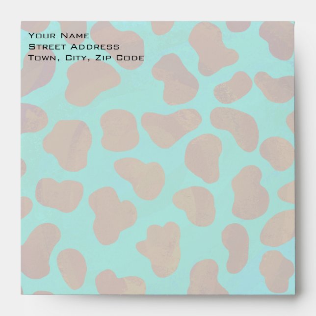 Enveloppes Dalmatie Brown et Turquoise avec Monogramme (Devant)
