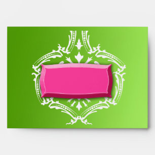 Enveloppes Damas de flamme rose de chaux 311-Exqusite