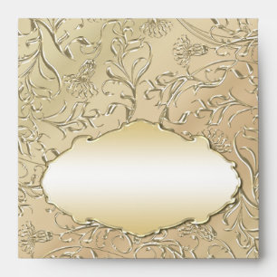 Enveloppes Damas d'or et de beige