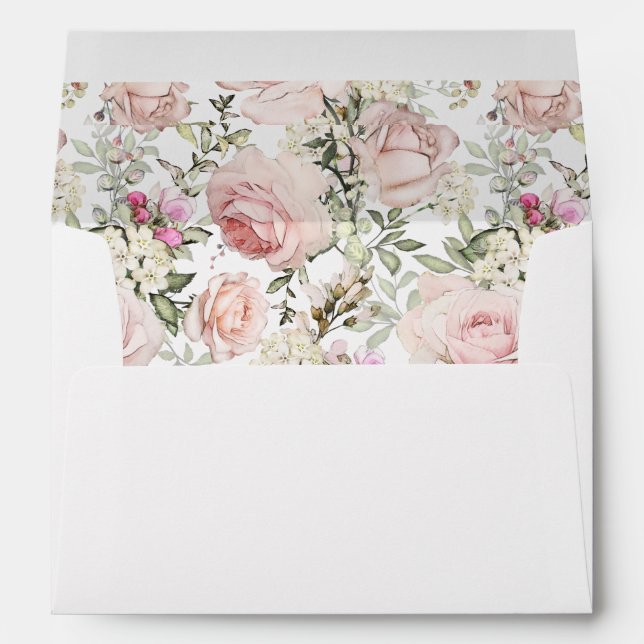 Enveloppes d'aquarelle florale de printemps (Dos (Bas))
