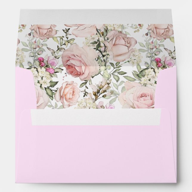 Enveloppes d'aquarelle florale de printemps (Dos (Bas))