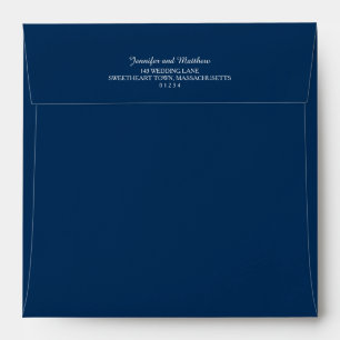 Enveloppes Dark Navy Blue avec adresse de retour
