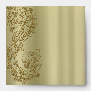 Enveloppes d'Carré d'invitation Gold damask