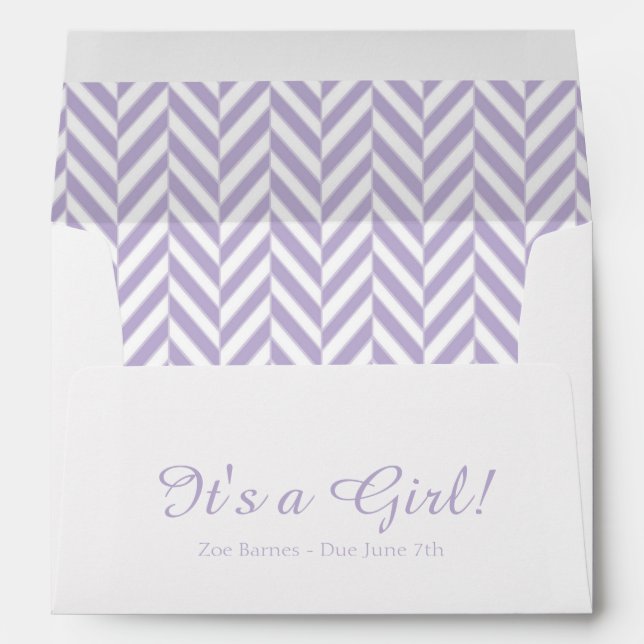 Enveloppes de Baby shower de date d'échéance blanc (Dos (Bas))