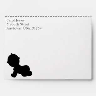 Enveloppes de Baby shower en silhouette noir et bl