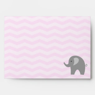 Enveloppes de baby shower gris d'éléphant de che