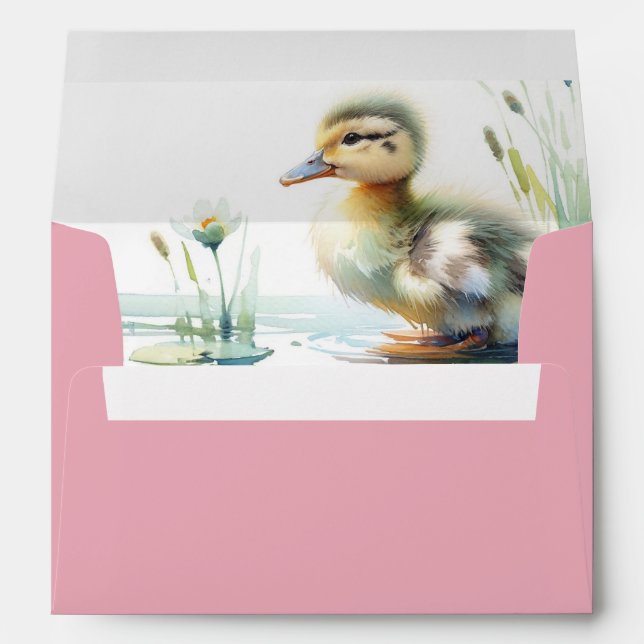 Enveloppes de Baby shower rose mignonne (Dos (Bas))