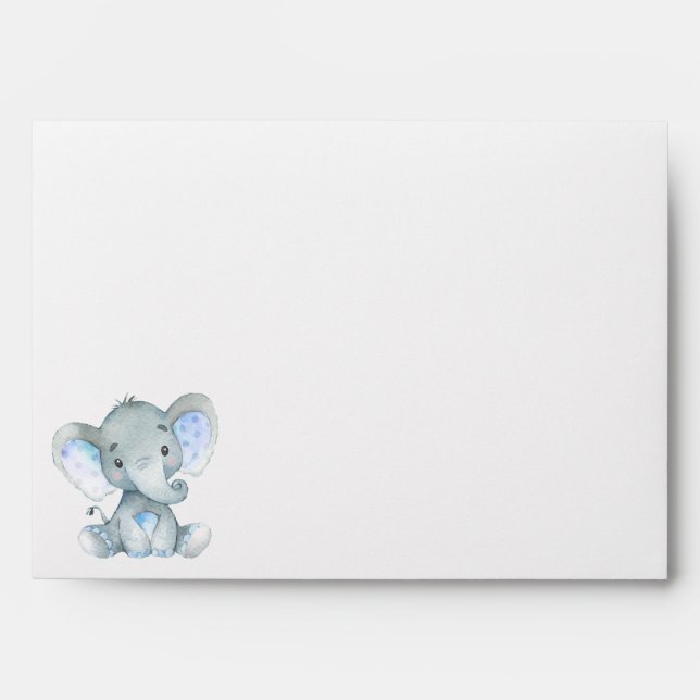 Enveloppes de Baby showers éléphants (Devant)