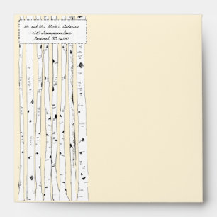 Enveloppes de Carré Mariage de Birch Tree Cream