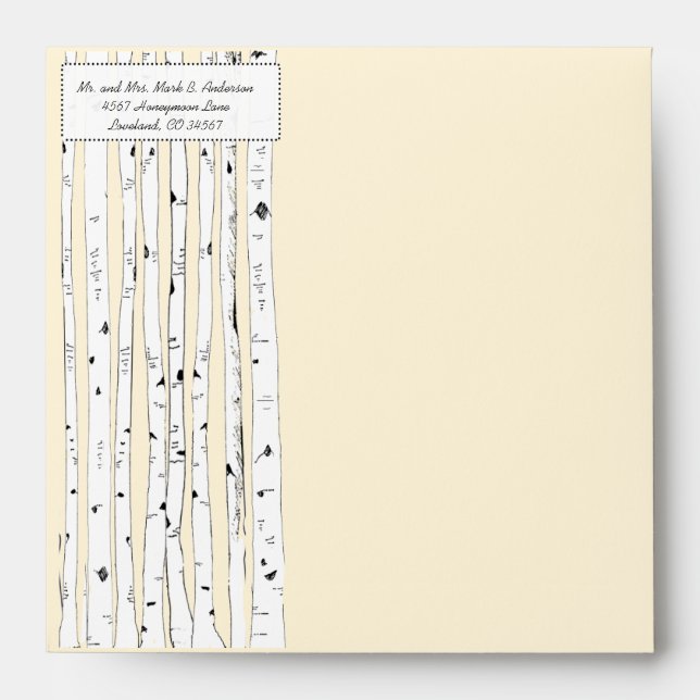 Enveloppes de Carré Mariage de Birch Tree Cream (Devant)