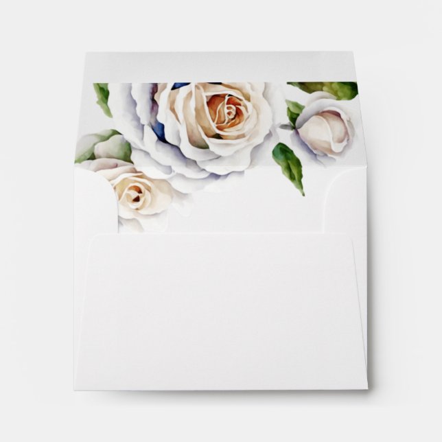 Enveloppes de Carte de remerciements Rose blanche (Dos (Bas))