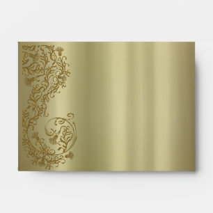 Enveloppes de carte de voeux de la damassé A6 d'or
