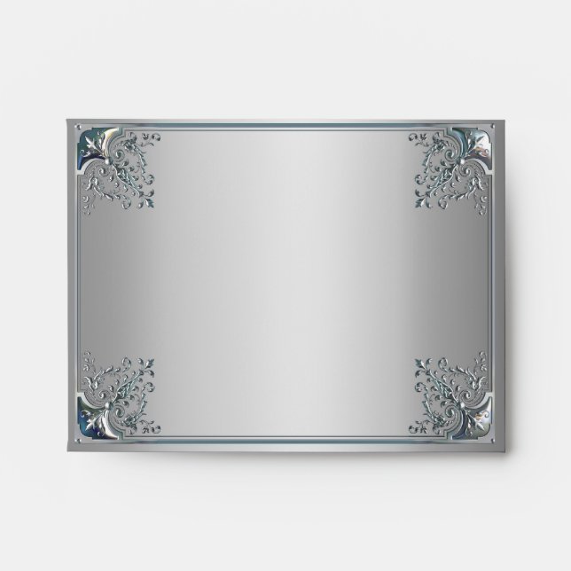 Enveloppes de Cartes de remerciements gris argent (Devant)