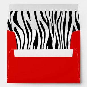 Enveloppes de cartes de voeux Red Zebra Print A7