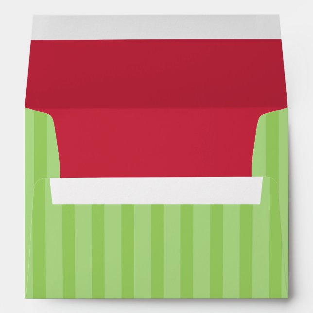Enveloppes de cartes de voeux rouges et vertes de  (Dos (Bas))