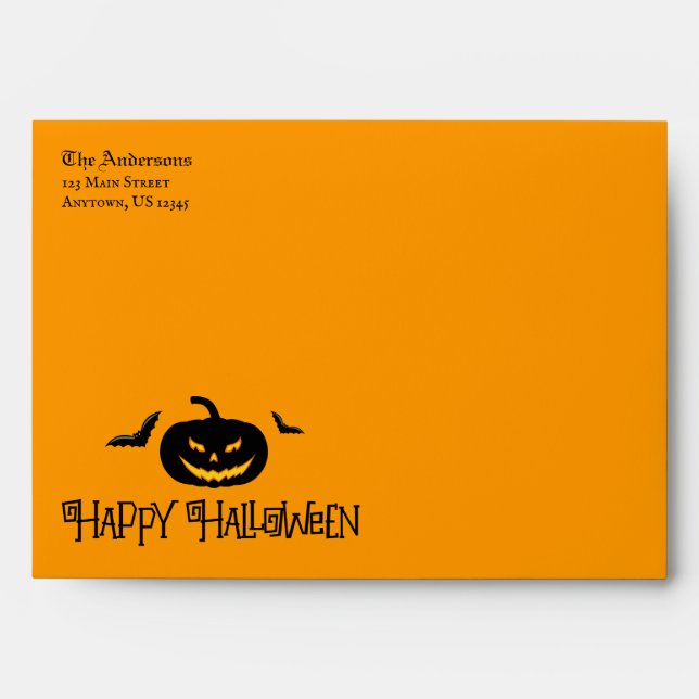 Enveloppes de chauves-souris Jackolantern Hallowee (Devant)