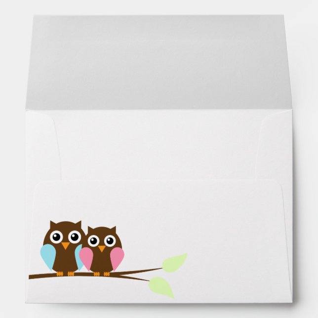 Enveloppes de couple d'hiboux (Dos (Bas))