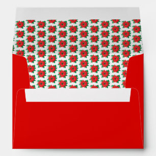 Enveloppes de design Red Poinsettia de Noël