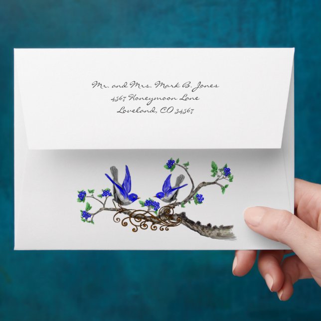 Enveloppes de Faire-part de mariage Bluebird vinta (Hand)