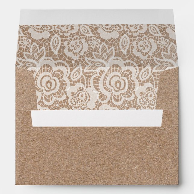 Enveloppes de Faire-part de mariage Country Lace K (Dos (Bas))