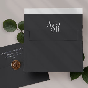 Enveloppes de Faire-part de mariage gris foncé AND