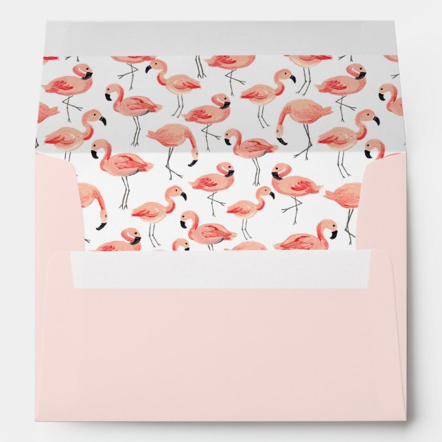 Enveloppes de Flamant rose pré-adressées (Dos (Bas))