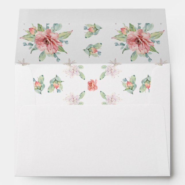 Enveloppes de fleurs aquarelles (Dos (Bas))