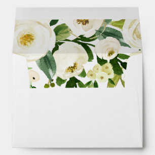 Enveloppes de fleurs blanches et de Mariages verts