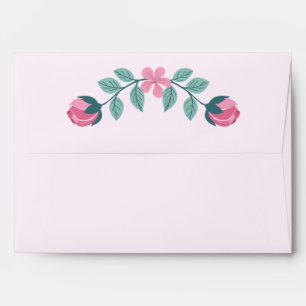 enveloppes de fleurs et de mariage rose feuille