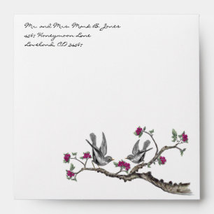 Enveloppes de fleurs Fuchsia et Grey Inséparables