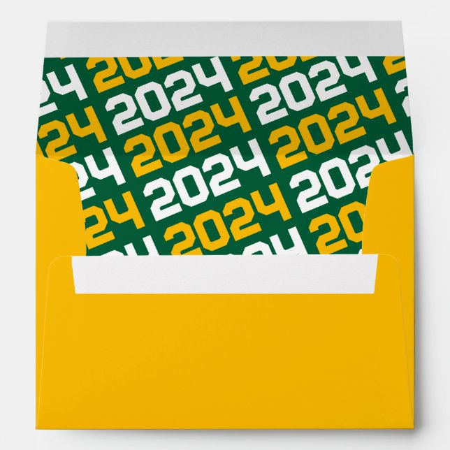 Enveloppes de graduation Gold et Green (Dos (Bas))
