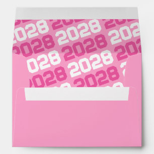 Enveloppes de graduation rose et blanc