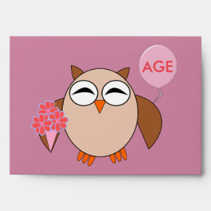 Enveloppes de hibou d'anniversaire personnalisées
