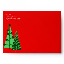 Enveloppes de la carte rouge de voeux de Noël avec