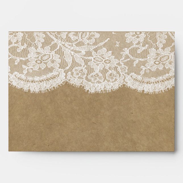 Enveloppes de la collection Mariage Kraft & Lace (Devant)
