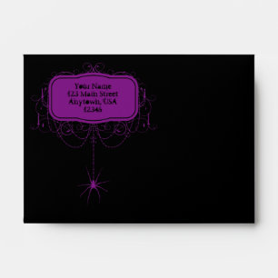 Enveloppes de la fête d'Halloween A6 Black & Purp